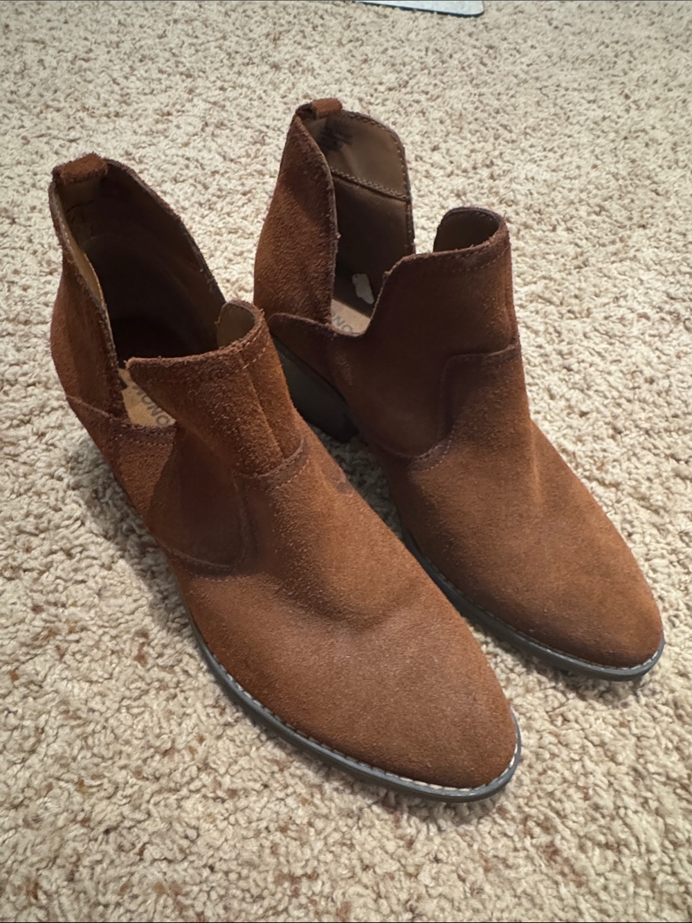 Sonoma Brown Suede Cutout Ankle Booties